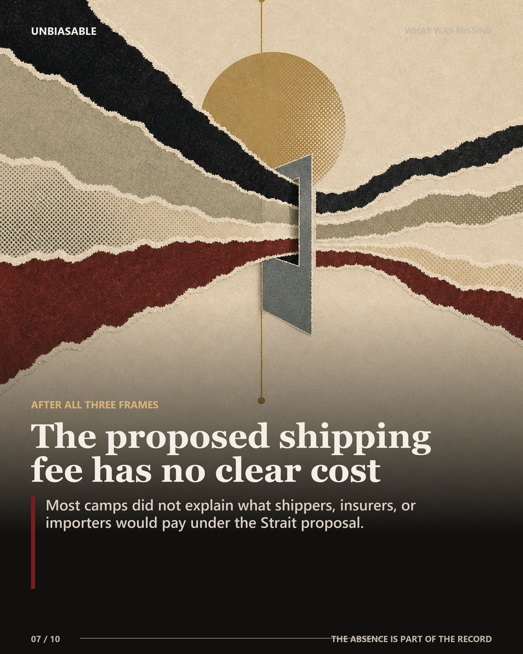 The proposed shipping fee has no clear cost: Most camps did not explain what shippers, insurers, or importers would pay under the Strait proposal.