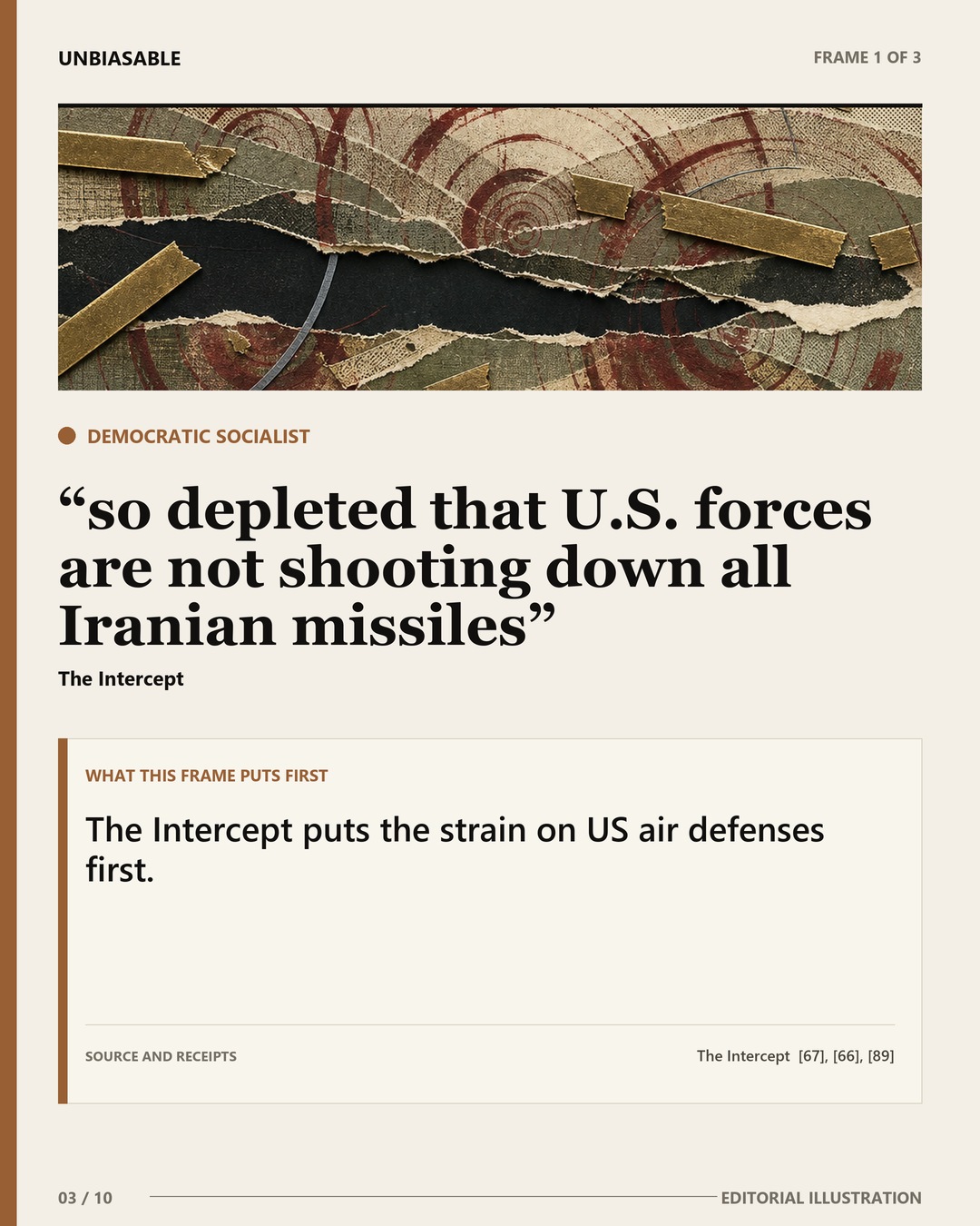 Democratic Socialist frame: so depleted that U.S. forces are not shooting down all Iranian missiles The Intercept puts the strain on US air defenses first.